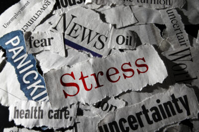 pieces of newspaper with words