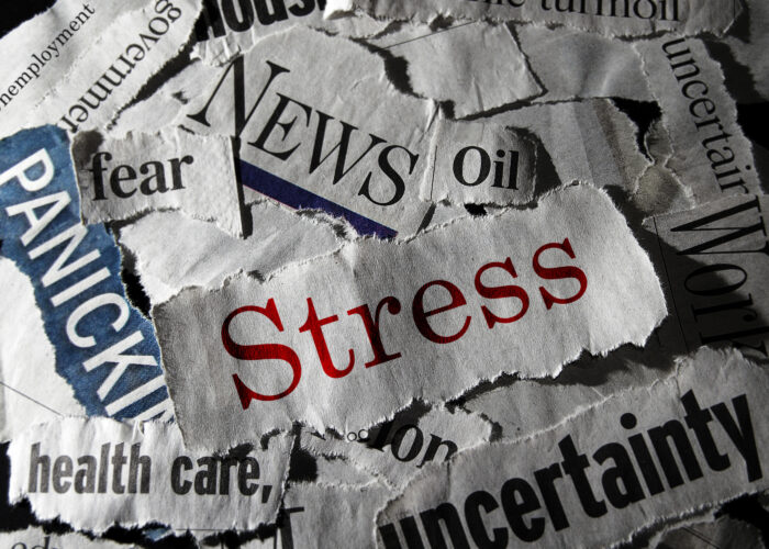 pieces of newspaper with words