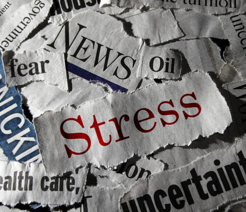pieces of newspaper with words